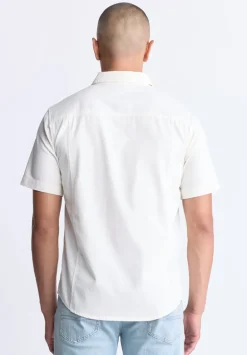 Sagrino Men's Short-Sleeve Utility Shirt, Milk - BM24501