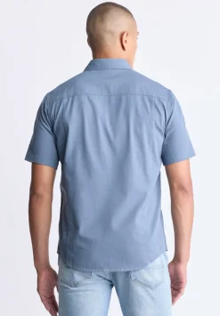 Sagrino Men's Short-Sleeve Utility Shirt, Mirage Blue - BM24501
