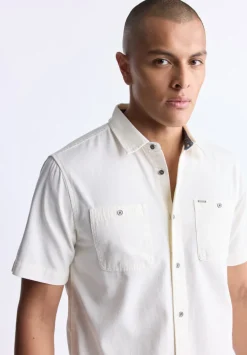 Sagrino Men's Short-Sleeve Utility Shirt, Milk - BM24501