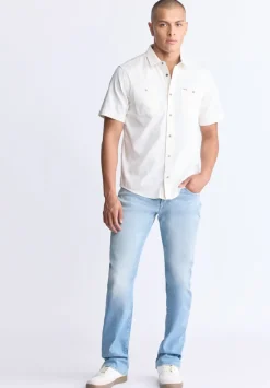 Sagrino Men's Short-Sleeve Utility Shirt, Milk - BM24501