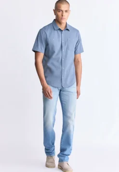 Sagrino Men's Short-Sleeve Utility Shirt, Mirage Blue - BM24501