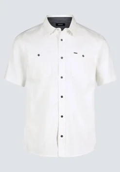 Sagrino Men's Short-Sleeve Utility Shirt, Milk - BM24501