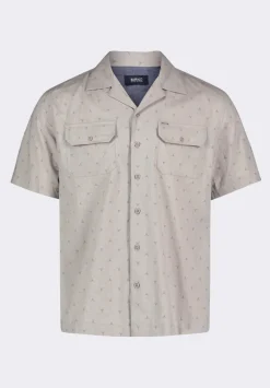 Salaman Men's Short-Sleeve Patterned Shirt with Chest Pockets, Tuffet Beige - BM24552