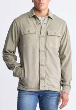 Salto Men's Utility Button-Up Shirt Jacket, Army Green - BM24497