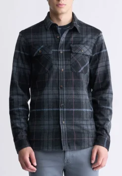 Samme Men's Blanket Shirt in Black Plaid - BM24305