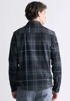 Samme Men's Blanket Shirt in Black Plaid - BM24305