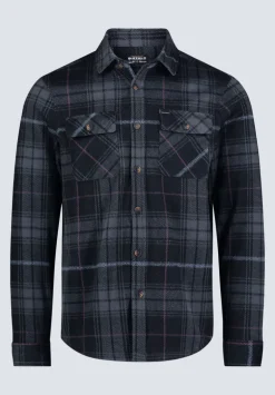Samme Men's Blanket Shirt in Black Plaid - BM24305