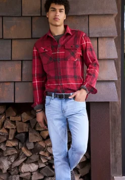 Samme Men's Plaid Blanket Shirt, Cranberry - BM24461