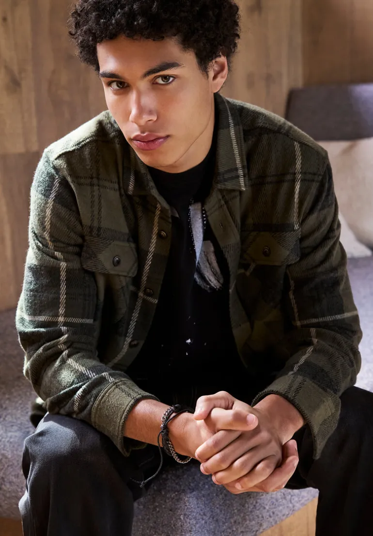 Samme Men's Plaid Blanket Shirt, Fern Green - BM24461