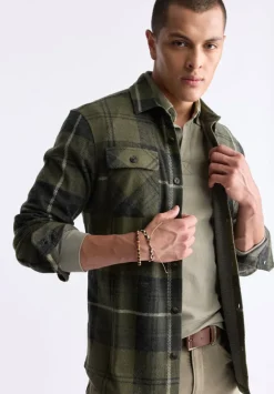 Samme Men's Plaid Blanket Shirt, Fern Green - BM24461