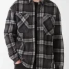 Sandis Fleece Shacket in Black Plaid - BPM14426