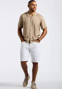 Sandro Men's Lightweight Short-Sleeve Bandana Print Camp Shirt, Tuffet Beige - BM24554