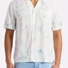 Sandro Men's Short Sleeve Printed Shirt, Milk - BM24565