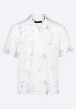 Sandro Men's Short Sleeve Printed Shirt, Milk - BM24565