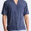 Santi Men's Paisley Print Short-Sleeve Shirt, Midnight Blue - BM24521