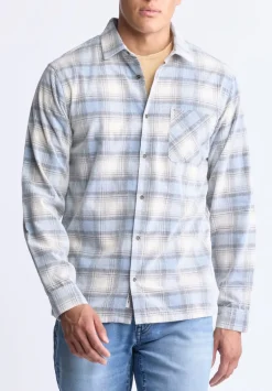 Satro Men's Plaid Shirt, Blue - BM24498