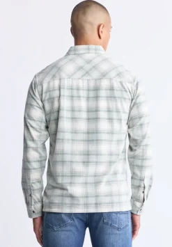 Satro Men's Plaid Shirt, Green - BM24498