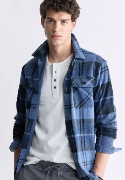Sebbe Men's Blanket Shirt in Whale Plaid - BM24306