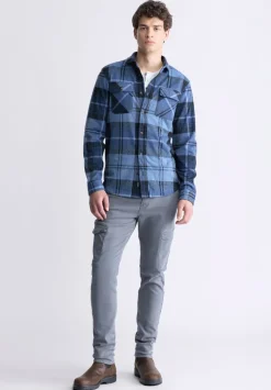 Sebbe Men's Blanket Shirt in Whale Plaid - BM24306