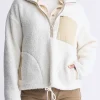 Sena Women's Sherpa Jacket with Chest Pocket, Egret White - JK0036F