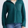 Sena Women's Sherpa Jacket with Chest Pocket, Dark Sea - JK0036F