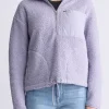 Sena Women's Sherpa Jacket with Chest Pocket, Thistle Purple - JK0036F