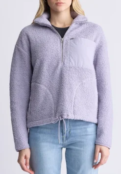 Sena Women's Sherpa Jacket with Chest Pocket, Thistle Purple - JK0036F