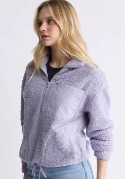 Sena Women's Sherpa Jacket with Chest Pocket, Thistle Purple - JK0036F