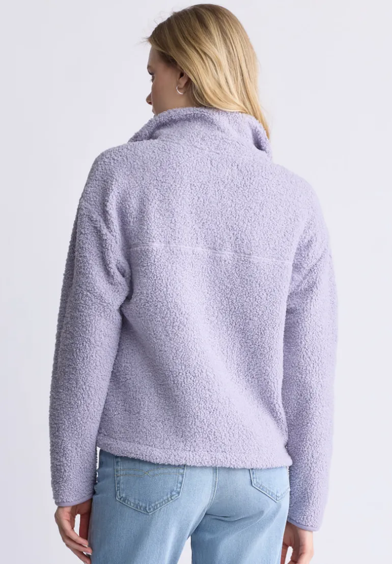 Sena Women's Sherpa Jacket with Chest Pocket, Thistle Purple - JK0036F