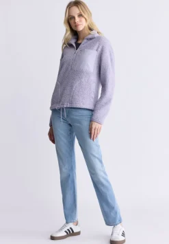 Sena Women's Sherpa Jacket with Chest Pocket, Thistle Purple - JK0036F