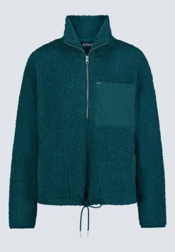 Sena Women's Sherpa Jacket with Chest Pocket, Dark Sea - JK0036F