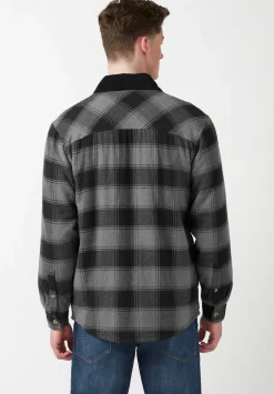 Seveno Men's Shacket in Grey Black Plaid - BPM13670B