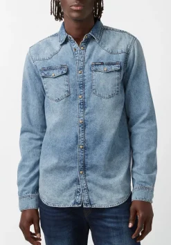 Sheldon Men’s Long-Sleeve Shirt, Light Denim Blue - BM22636