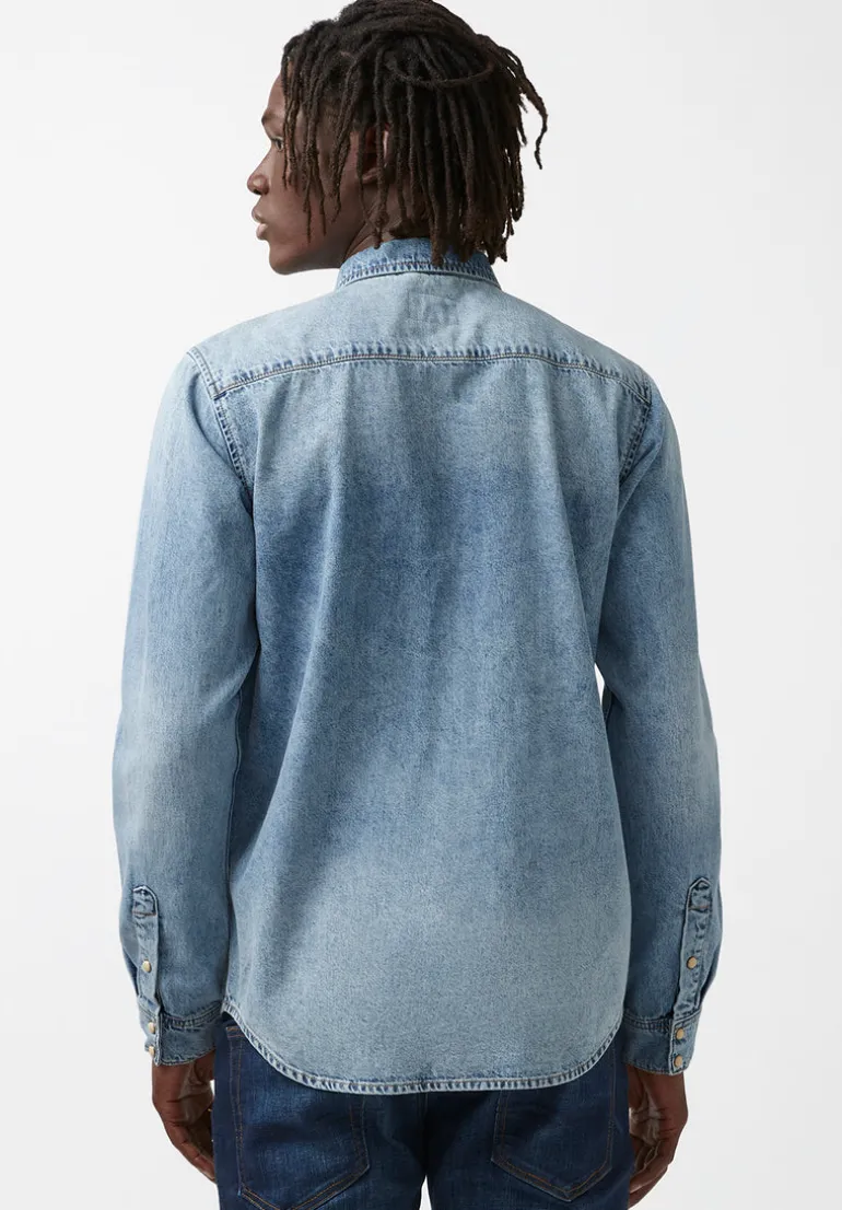 Sheldon Men’s Long-Sleeve Shirt, Light Denim Blue - BM22636