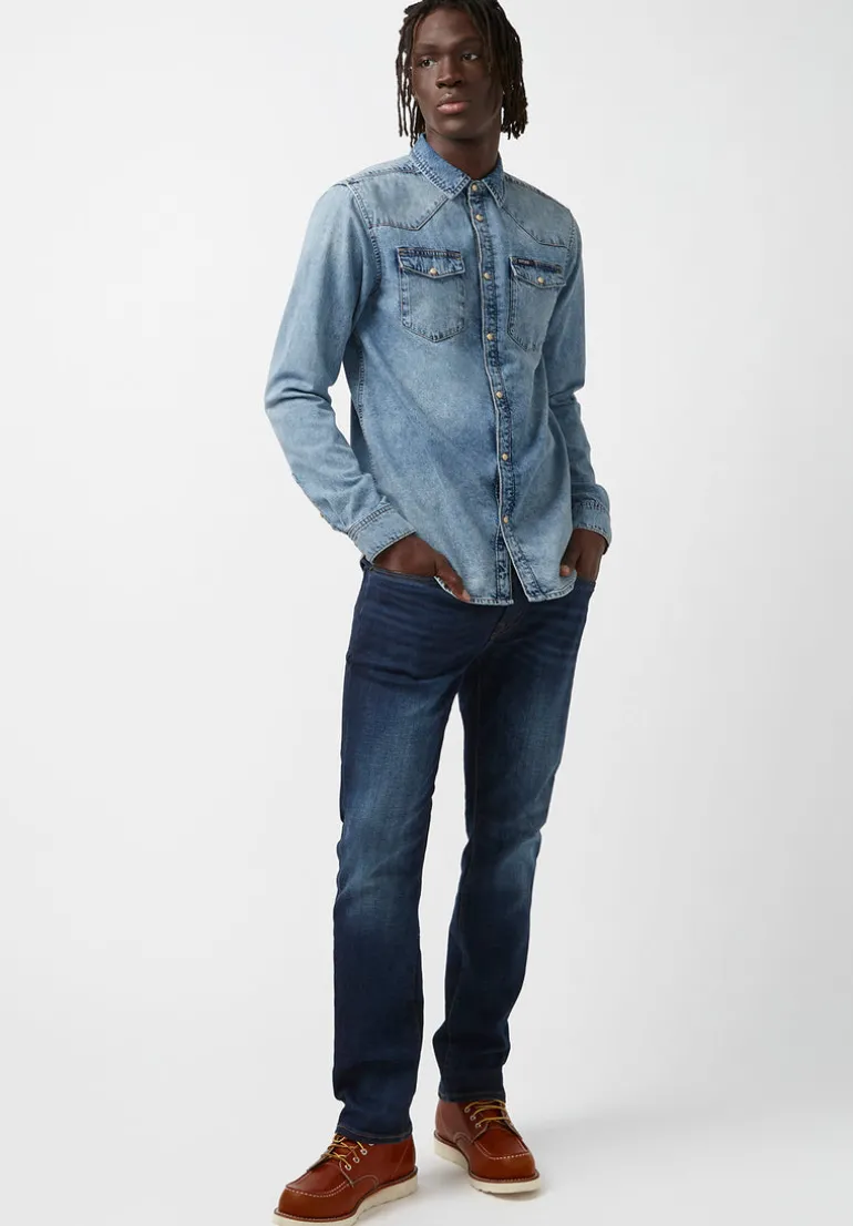 Sheldon Men’s Long-Sleeve Shirt, Light Denim Blue - BM22636