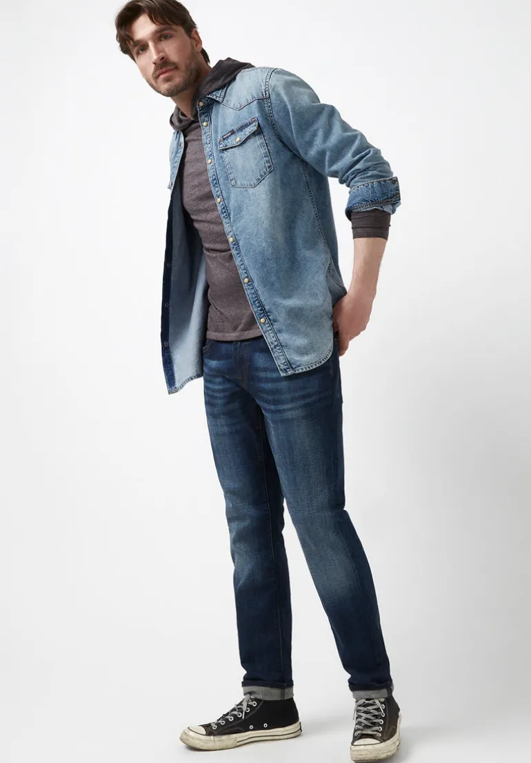 Sheldon Men’s Long-Sleeve Shirt, Light Denim Blue - BM22636