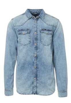 Sheldon Men’s Long-Sleeve Shirt, Light Denim Blue - BM22636