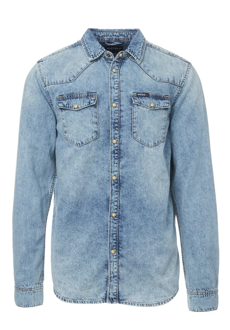 Sheldon Men’s Long-Sleeve Shirt, Light Denim Blue - BM22636