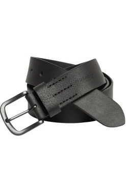 Shrunken Full Grain Black Buffalo Leather Belt with Blackened Finish - BB1005C04
