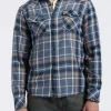 Sierra Men's Long-Sleeve Plaid Fitted Shirt, Moonlight Blue - BM24551