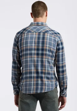 Sierra Men's Long-Sleeve Plaid Fitted Shirt, Moonlight Blue - BM24551