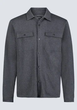 Sigge Men's Long-Sleeve Blanket Shirt with Chest Pockets, Charcoal - BM24460