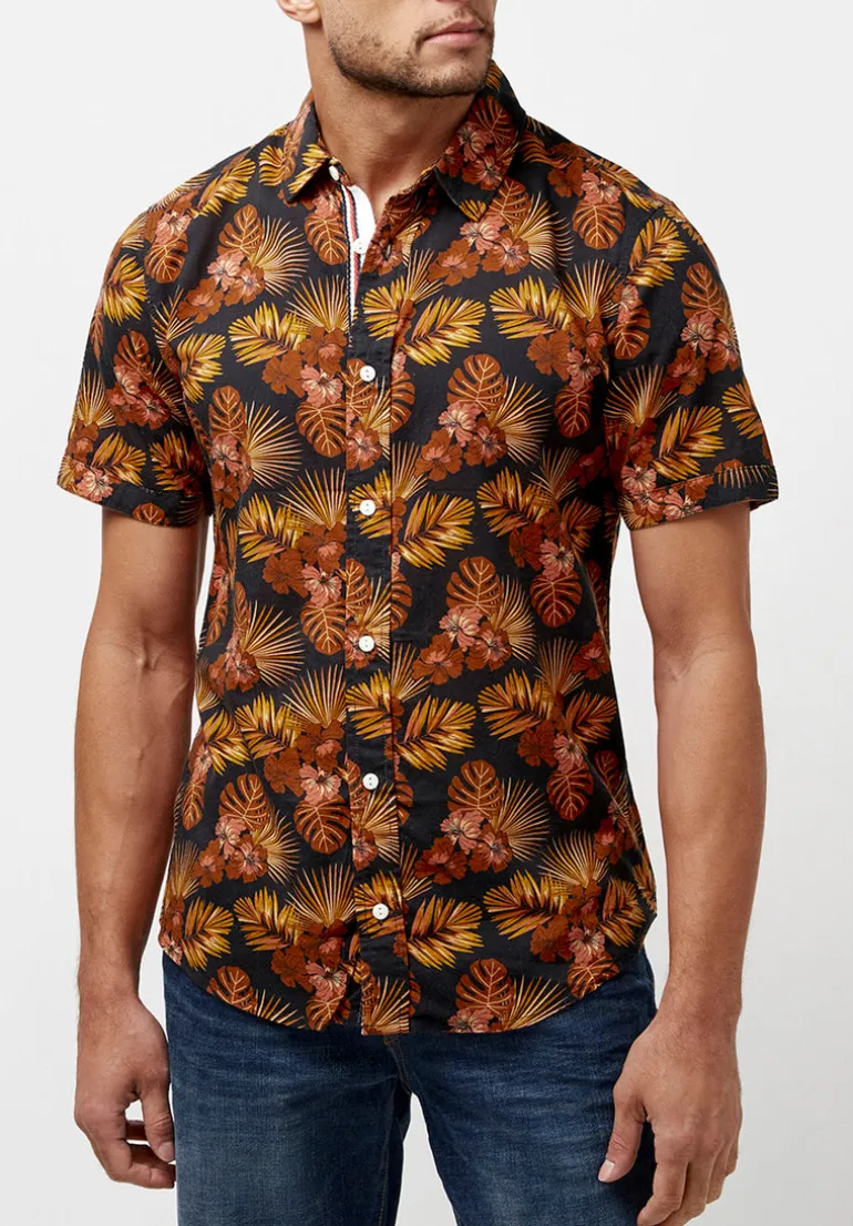 Simad Short-Sleeve Print Shirt, Dusty Orange - BM23916