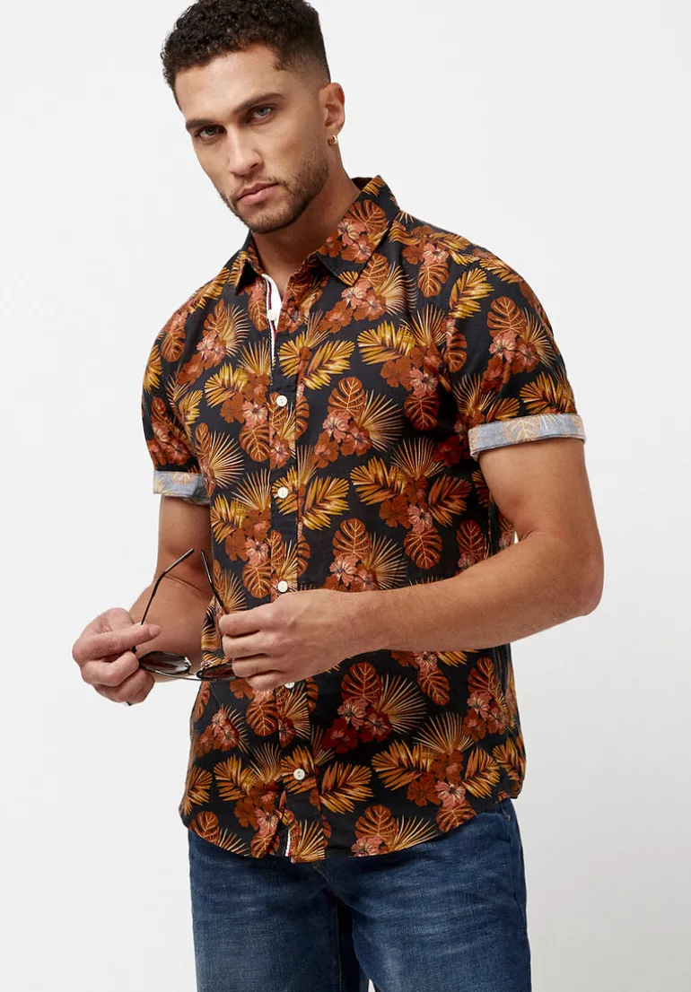 Simad Short-Sleeve Print Shirt, Dusty Orange - BM23916