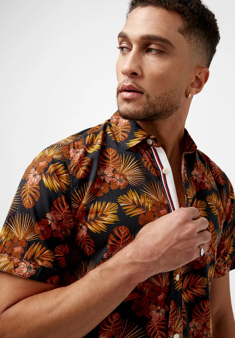 Simad Short-Sleeve Print Shirt, Dusty Orange - BM23916