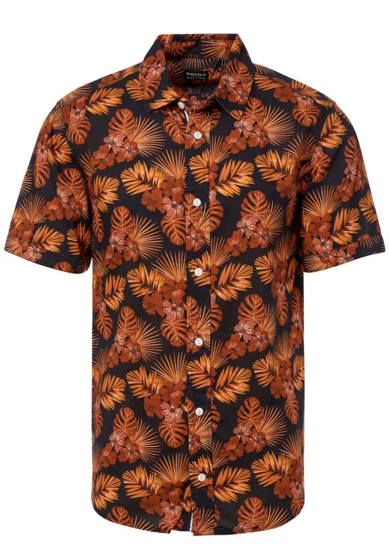 Simad Short-Sleeve Print Shirt, Dusty Orange - BM23916