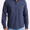 Simbio Men's Long-Sleeve Linen Blend Fitted Shirt, Whale - BM24561