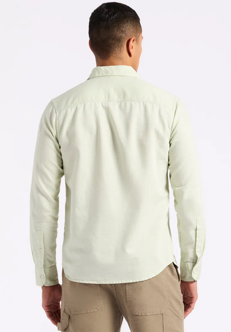 Simbio Men's Long-Sleeve Linen Blend Fitted Shirt, Dusty Aqua - BM24561