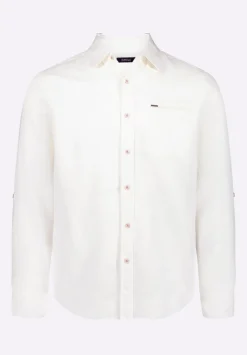 Simbio Men's Long-Sleeve Linen Blend Fitted Shirt, Milk - BM24561