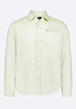Simbio Men's Long-Sleeve Linen Blend Fitted Shirt, Dusty Aqua - BM24561